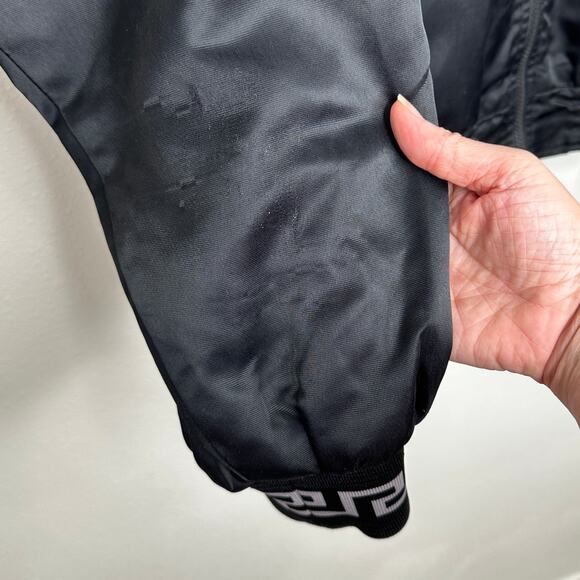 Versace Jean Medusa Black Silver Embroidered Logo Long Sleeve Zip Bomber Jacket - Picture 6 of 14